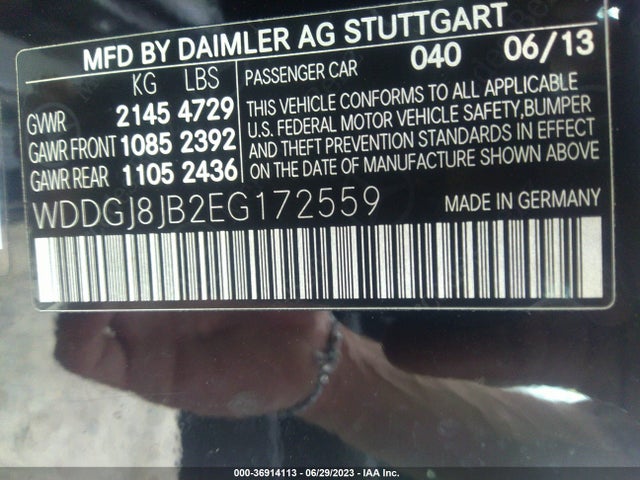 WDDGJ8JB2EG172559 Mercedes-Benz C-class C 350