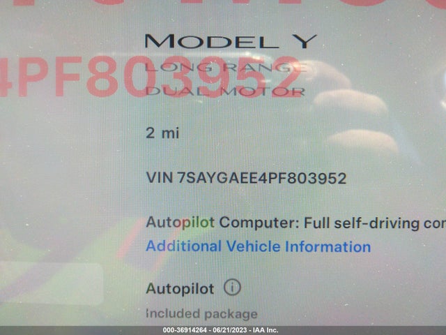 7SAYGAEE4PF803952 Tesla Model Y Long Range