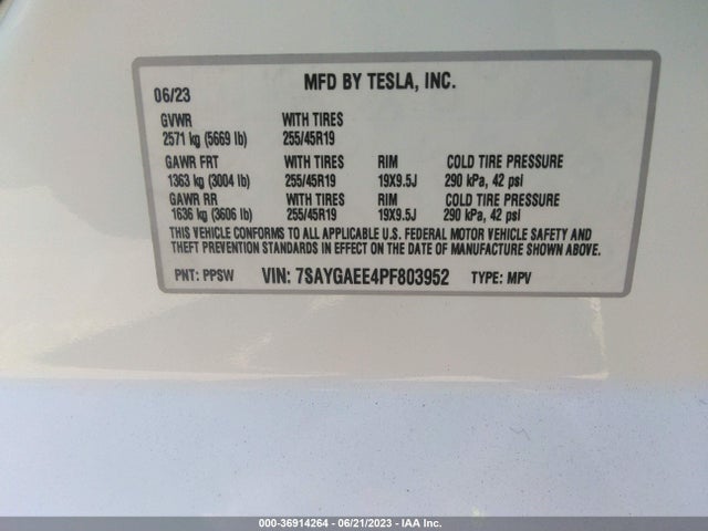 7SAYGAEE4PF803952 Tesla Model Y Long Range