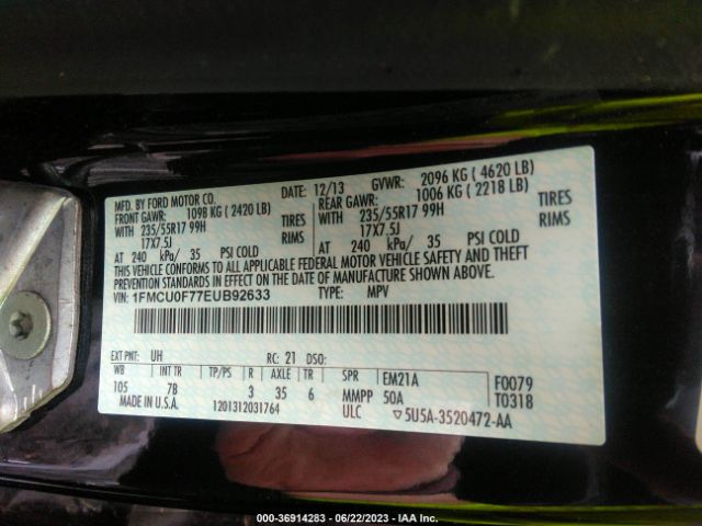 1FMCU0F77EUB92633 Ford ESCAPE S