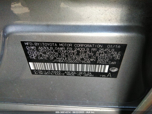 JTHBA1D26G5019638 Lexus IS 200T