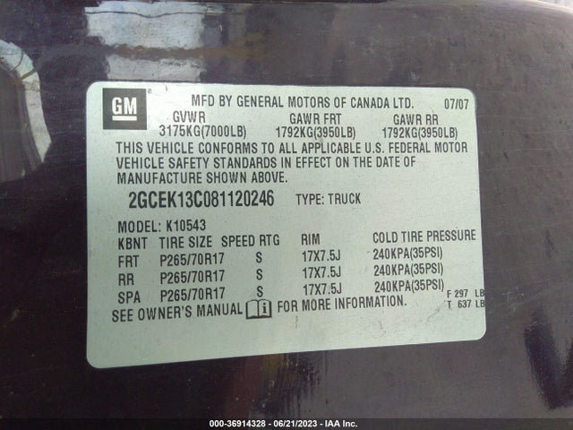 2008 CHEVROLET SILVERADO 1500 LS VIN: 2GCEK13C081120246
