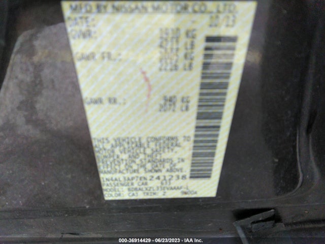 2014 NISSAN ALTIMA 2.5 SL VIN: 1N4AL3AP7EN241238