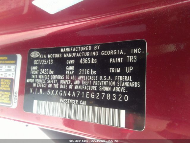 5XXGN4A71EG278320 KIA OPTIMA EX
