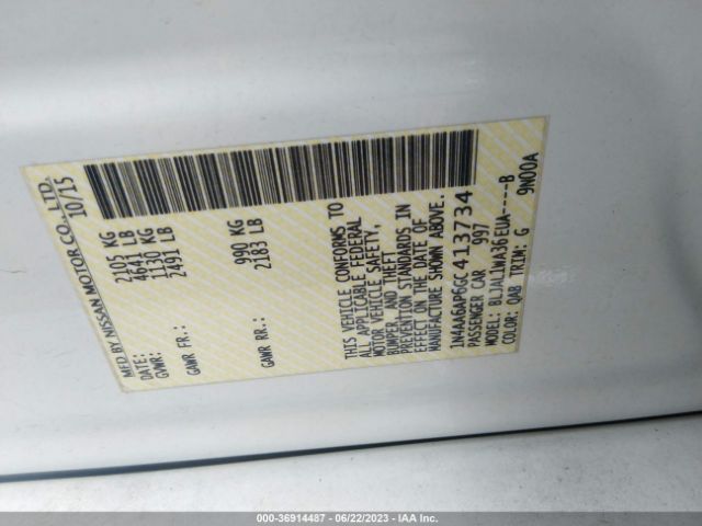 1N4AA6AP6GC413734 Nissan Maxima 3.5 Sr