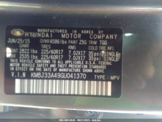Hyundai TUCSON SE 2016 KM8J33A49GU041370 Image 15