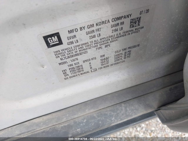 Chevrolet TRAX LS 2021 KL7CJKSBXMB307431 Image 9