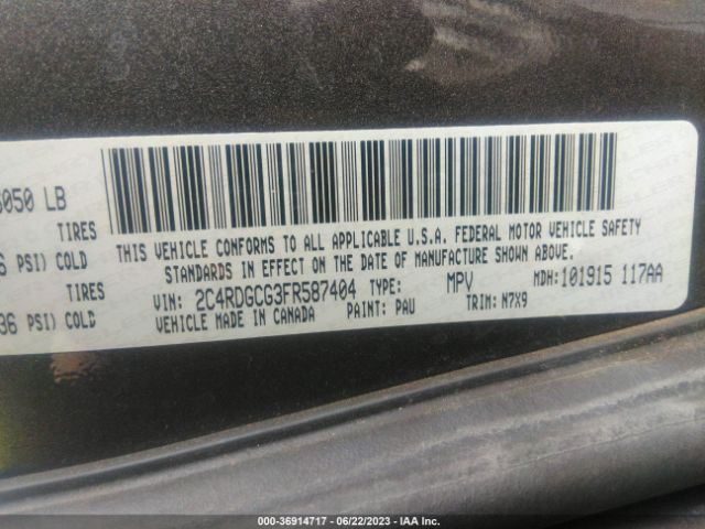 2C4RDGCG3FR587404 Dodge Grand Caravan Sxt