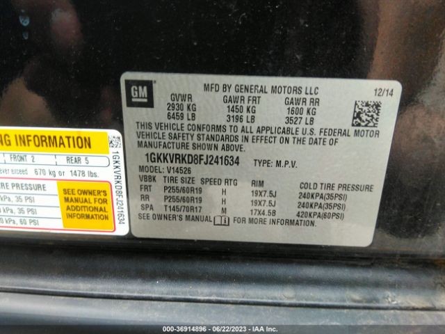 1GKKVRKD8FJ241634 GMC ACADIA SLT