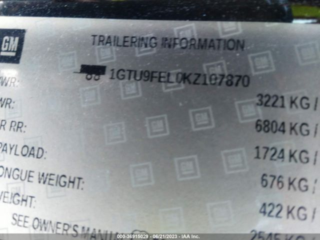 1GTU9FEL0KZ107870 GMC Sierra 1500 Denali