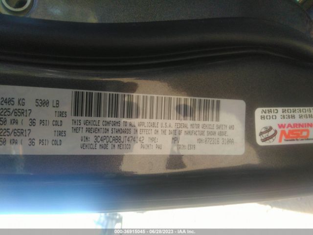 3C4PDCAB8JT474142 Dodge JOURNEY SE