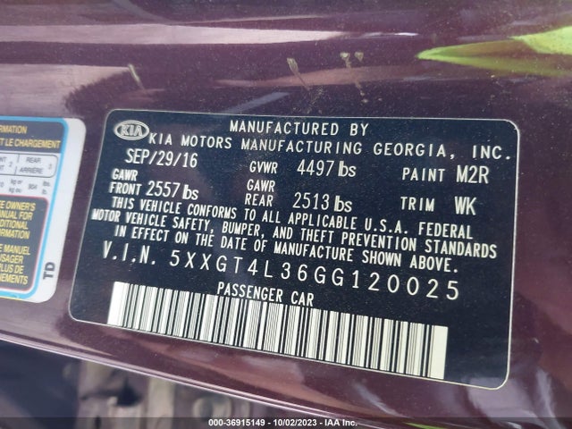 KIA Optima Lx 2016 5XXGT4L36GG120025 Image 10