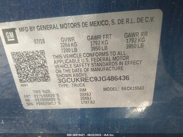Chevrolet Silverado 1500 Lt 2018 3GCUKREC9JG486436 Image 14