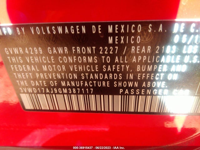 3VWD17AJ9GM387117 Volkswagen Jetta Sedan 1.8t Sport