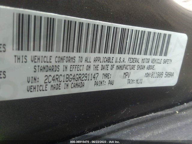 2C4RC1BG4GR291147 Chrysler Town & Country Touring