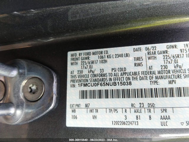 Ford ESCAPE S 2022 1FMCU0F65NUB15038 Image 9