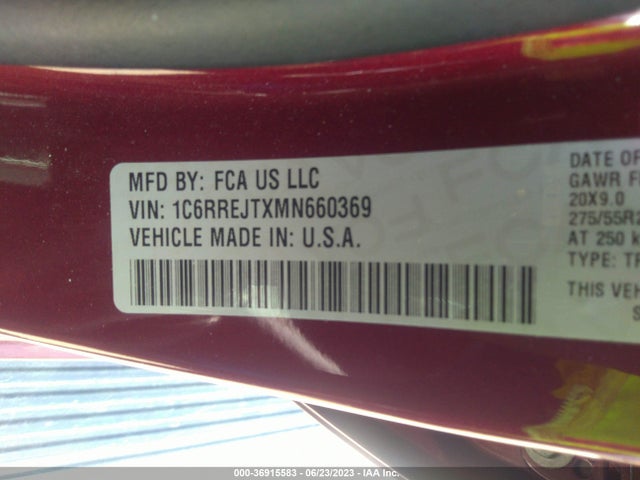 RAM 1500 Laramie 2021 1C6RREJTXMN660369 Image 9