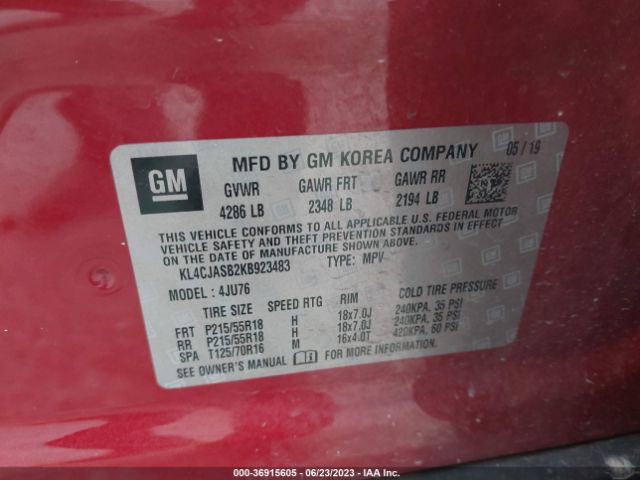 KL4CJASB2KB923483 Buick Encore Preferred