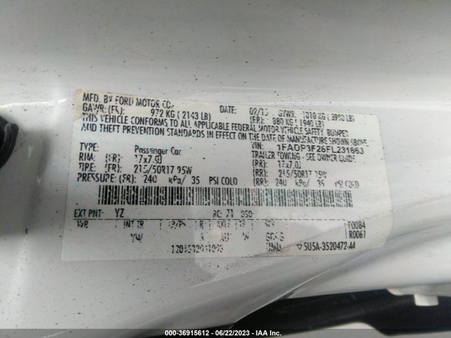 Ford FOCUS SE 2015 1FADP3F28FL231863 Image 10