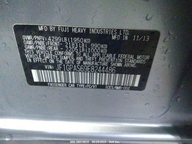 JF1GPAS69E8244486 Subaru Impreza Wagon 2.0i Sport Limited