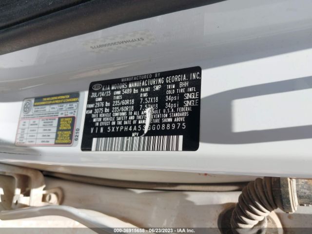 5XYPH4A53GG088975 KIA SORENTO EX