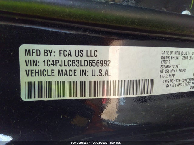 1C4PJLCB3LD656992 Jeep Cherokee Latitude