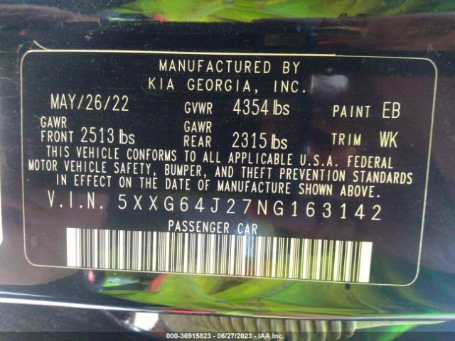 5XXG64J27NG163142 KIA K5 Gt-line