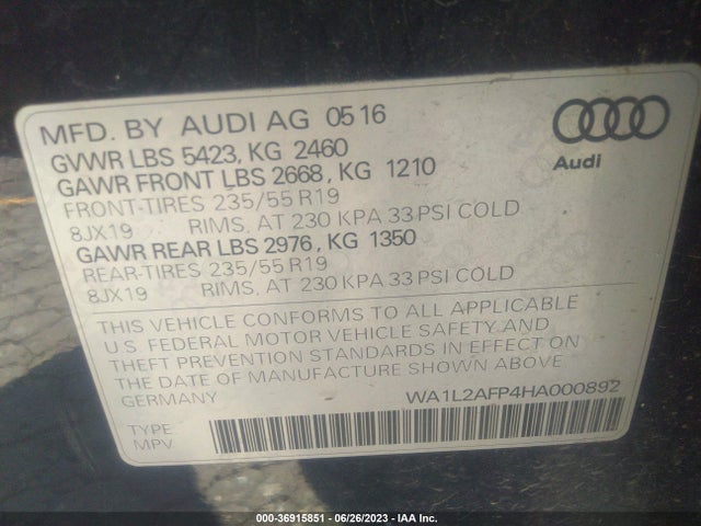 WA1L2AFP4HA000892 Audi Q5 Premium Plus