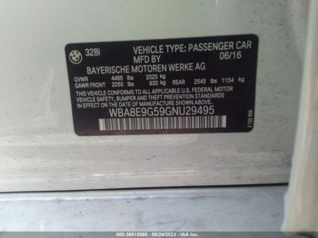 WBA8E9G59GNU29495 BMW 3 Series 328i
