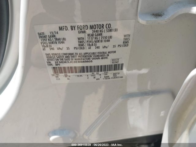 2FMDK3JC3EBB85605 Ford EDGE SEL