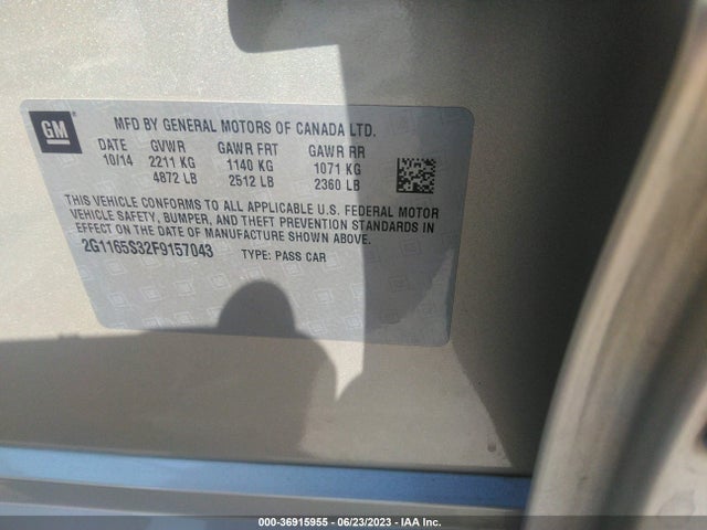 Chevrolet IMPALA LTZ 2015 2G1165S32F9157043 Image 9