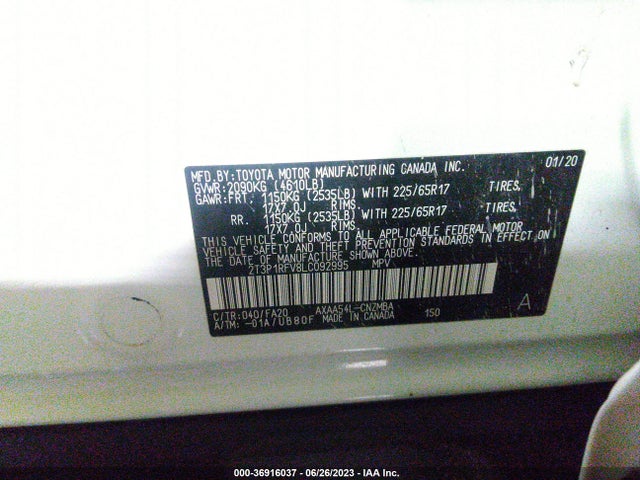 Toyota Rav4 Xle 2020 2T3P1RFV8LC092995 Image 9