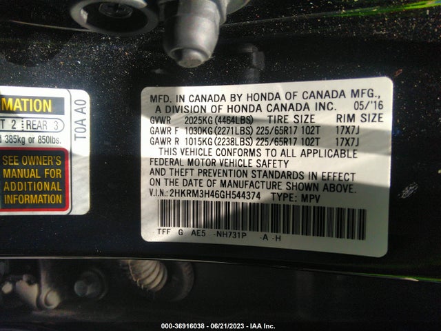 Honda CR-V SE 2016 2HKRM3H46GH544374 Image 9