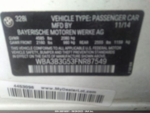 WBA3B3G53FNR87549 BMW 3 Series 328i Xdrive