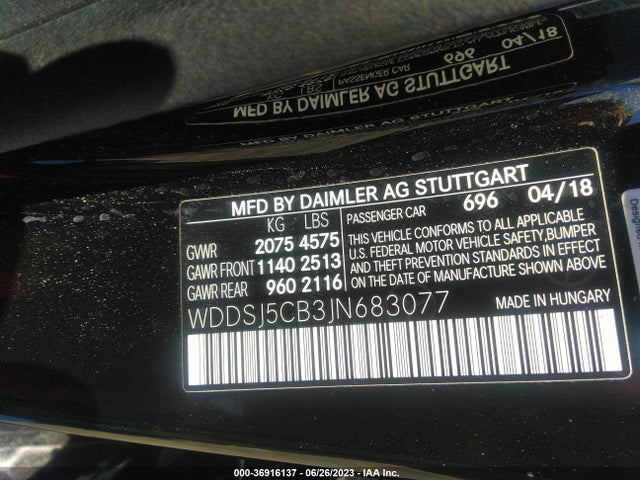 WDDSJ5CB3JN683077 Mercedes-Benz Cla Amg Cla 45