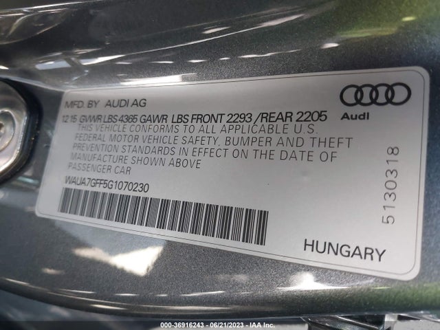 Audi A3 1.8t Premium 2016 WAUA7GFF5G1070230 Image 9
