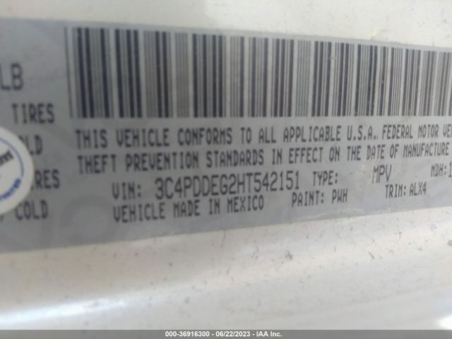 3C4PDDEG2HT542151 Dodge JOURNEY GT