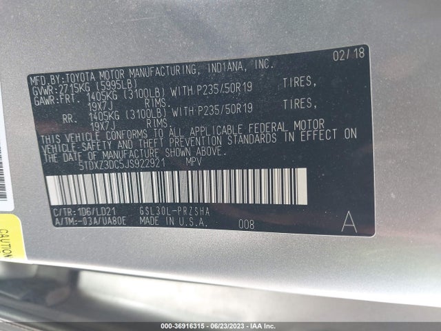 Toyota SIENNA SE 2018 5TDXZ3DC5JS922921 Image 8