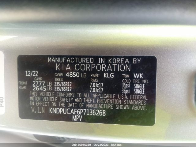 KNDPUCAF6P7136268 KIA Sportage Lx