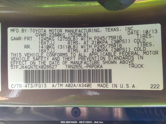 Toyota Tacoma Prerunner 2014 5TFJX4GN7EX028627 Image 15