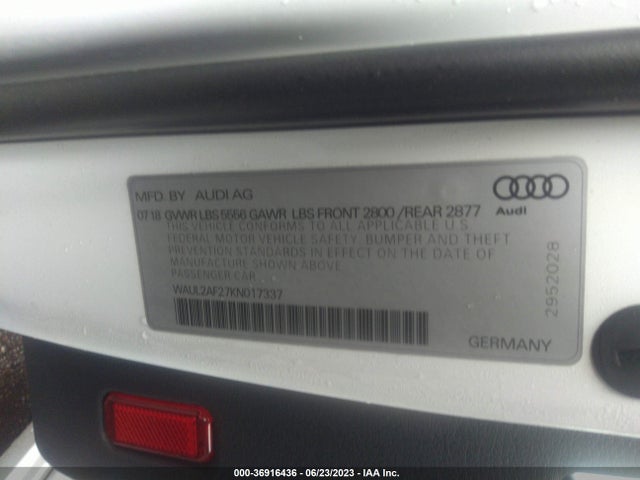 WAUL2AF27KN017337 Audi A6 Premium Plus