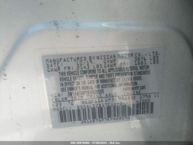 3N1AB7AP7KY428095 Nissan SENTRA SV