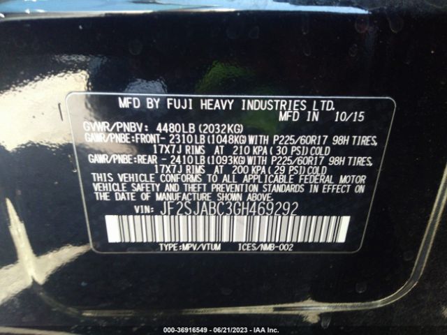 JF2SJABC3GH469292 Subaru Forester 2.5i