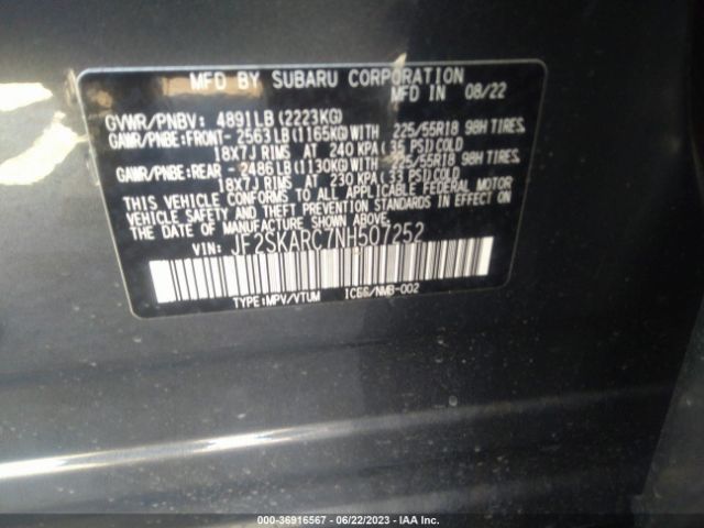 JF2SKARC7NH507252 Subaru Forester Touring