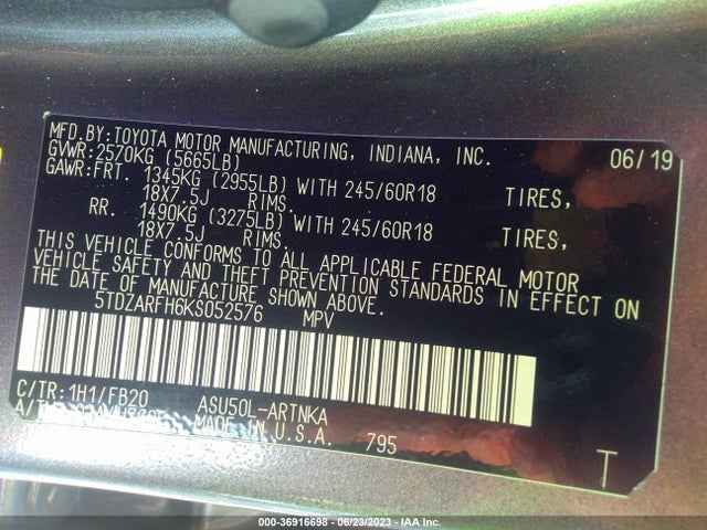 Toyota Highlander Le 2019 5TDZARFH6KS052576 Image 15