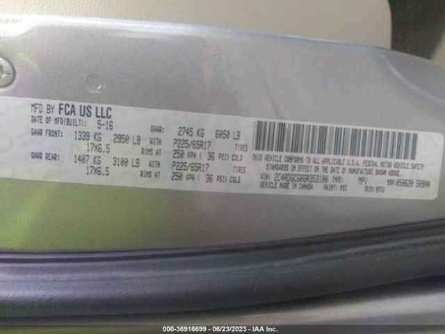 2C4RDGCG6GR353100 Dodge Grand Caravan Sxt