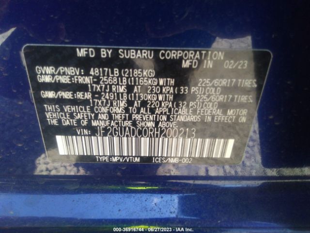 JF2GUADC0RH200213 Subaru Crosstrek Premium