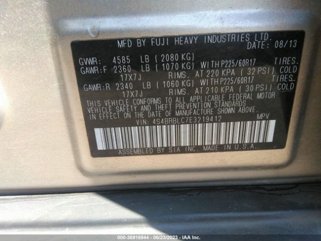 4S4BRBLC7E3219412 Subaru Outback 2.5i Limited