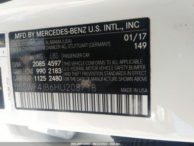 55SWF4JB6HU208718 Mercedes-Benz C-class C 300