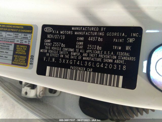 5XXGT4L36LG420318 KIA Optima Lx